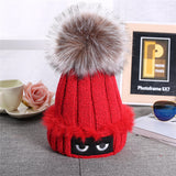 Winter Autumn Fashion Women Wool Knitted Caps  High Quality Furry Ball Design Knitted  Hats For Women and Girl Gift